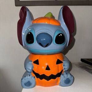 Pumpkin stitch cookie jar